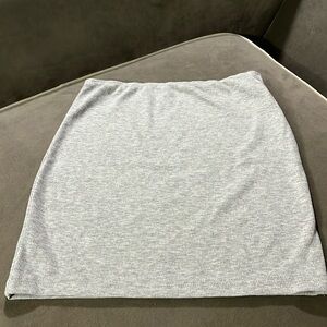 Shein xs grey ribbed mini skirt polyester cotton spandex